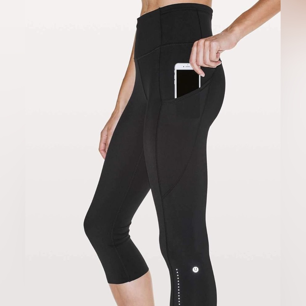 Lululemon Fast & Free Crop II *Nulux 19" BLACK Size 6 - Picture 11 of 14